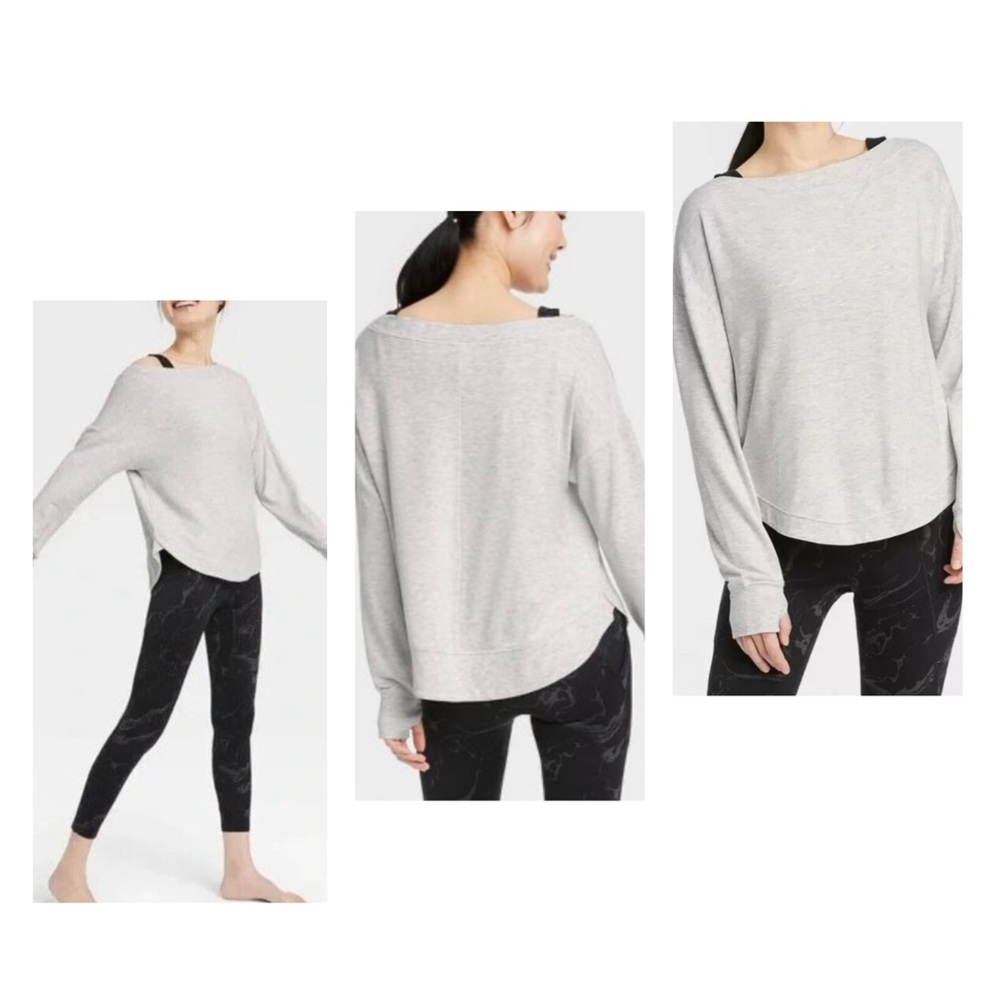 NWT! All in motion super soft modal boatneck curved hem sweatshirt